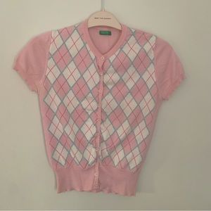 Vintage United Colors of Benneton Argyle Sweater size M